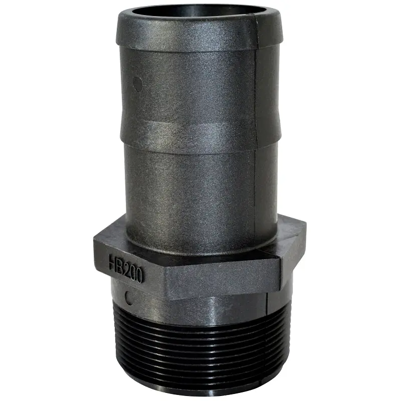 Green Leaf HB150200 Straight Adapter, 1-1/2 x 2 in, MNPT x Hose Barb, Polypropylene