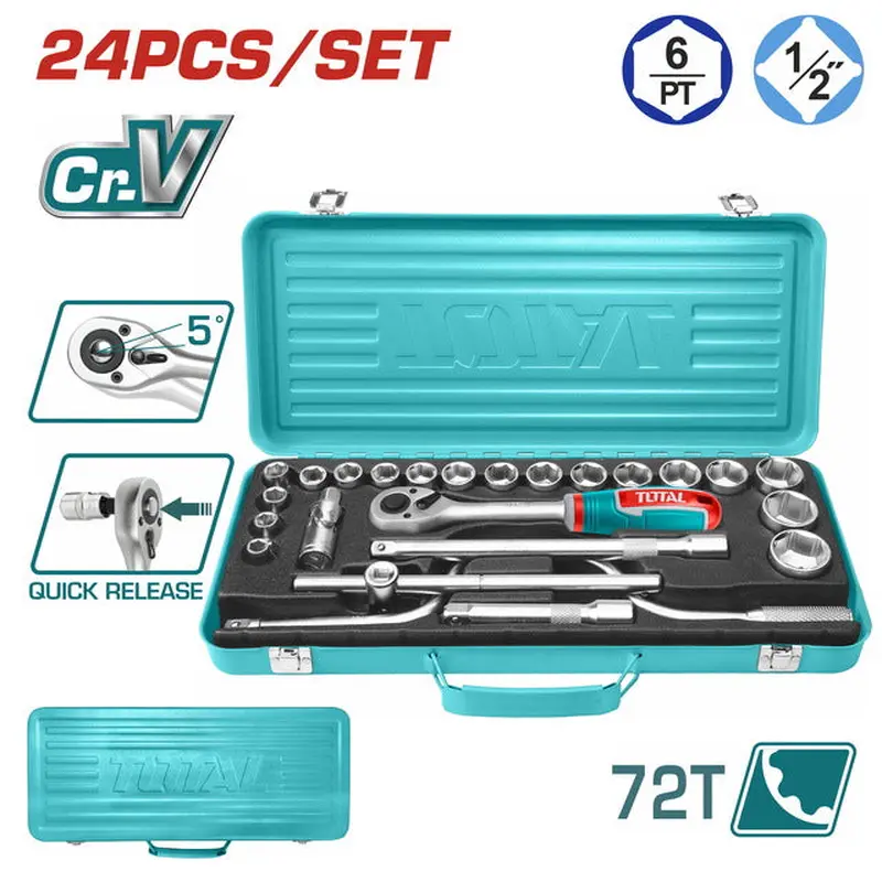 TOTAL 24PCS 1/2" Socket Set (THT141253)