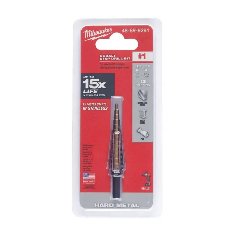 Milwaukee 48-89-9281 No.1 (1/8 - 1/2 in) Cobalt Step Drill Bit
