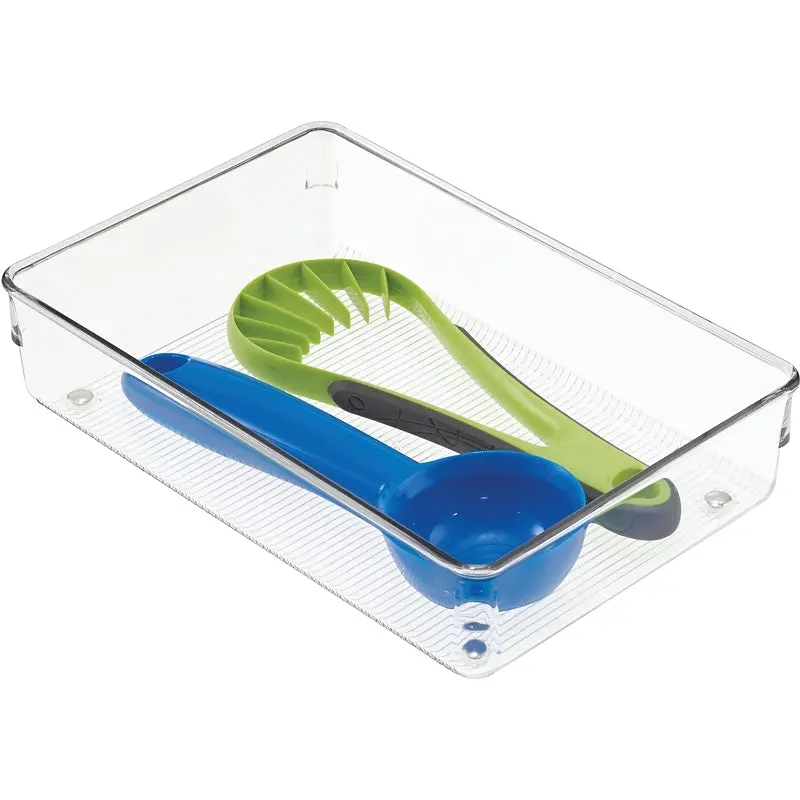 iDESIGN LINUS 52640 Drawer Organizer, Plastic, Clear, 9 in OAL, 2 in OAH, 6 in OAW