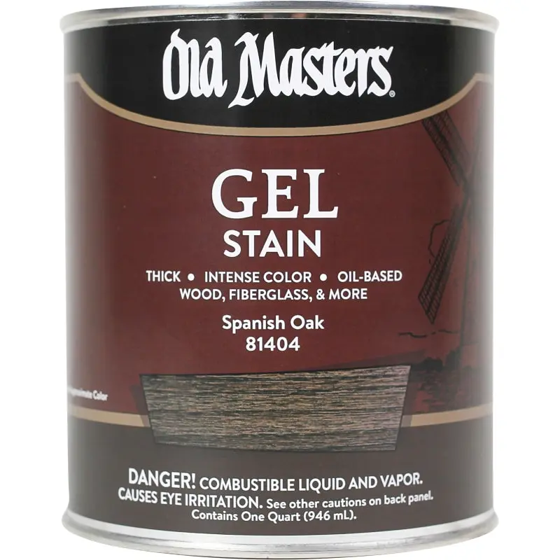 Old Masters 81404 Gel Stain, Spanish Oak, Liquid, 1 qt, Can