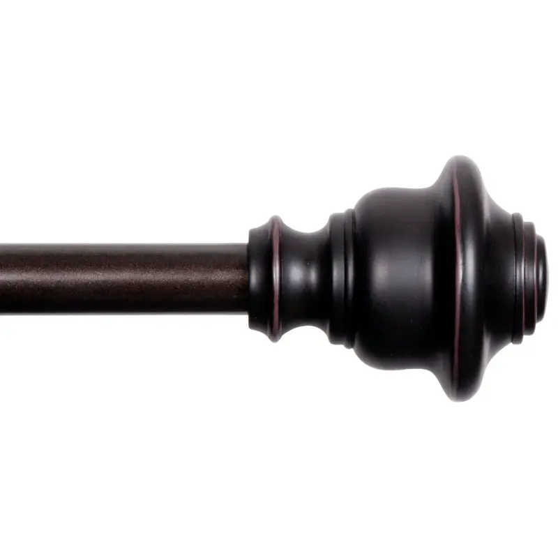 Kenney Fast Fit KN75243 Curtain Rod, 5/8 in Dia, 66 to 120 in L, Steel, Weathered Brown