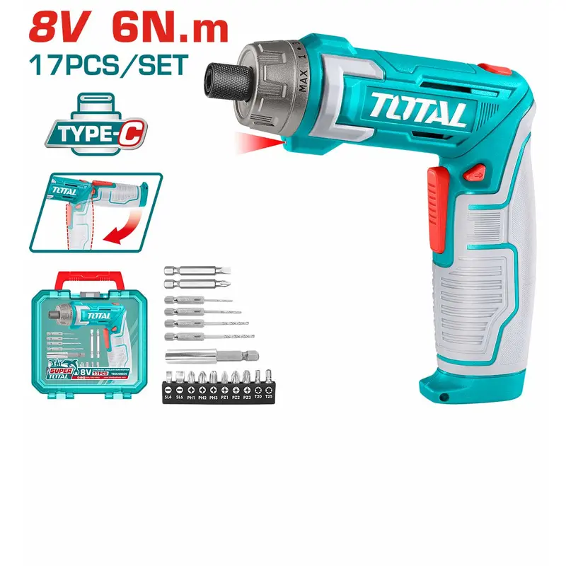 TOTAL TSDLI08025 Cordless Screwdriver