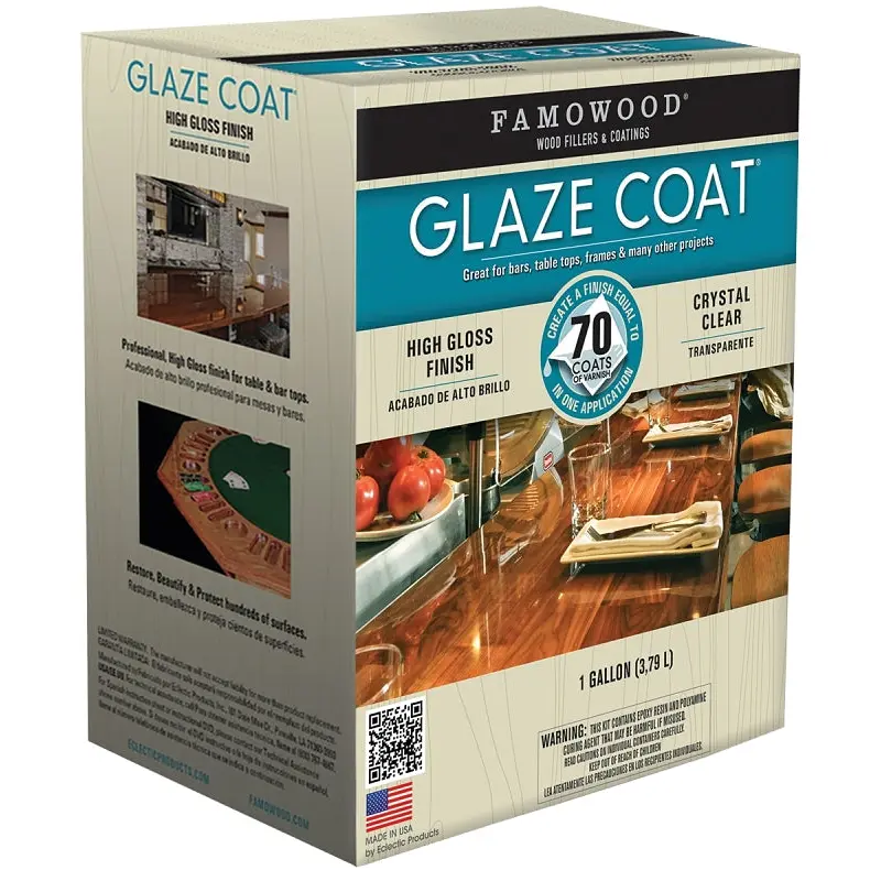 Famowood 5050110 Glaze Epoxy Coating, Liquid, Slight, Clear, 1 gal, Container