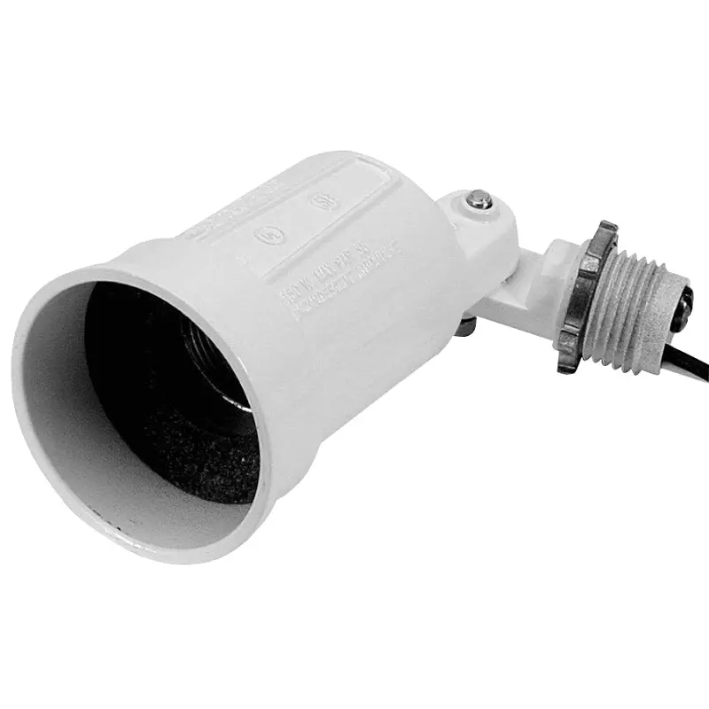 Teddico/Bwf H-1WV Lamp Holder, 150 W, Metal Housing Material, White