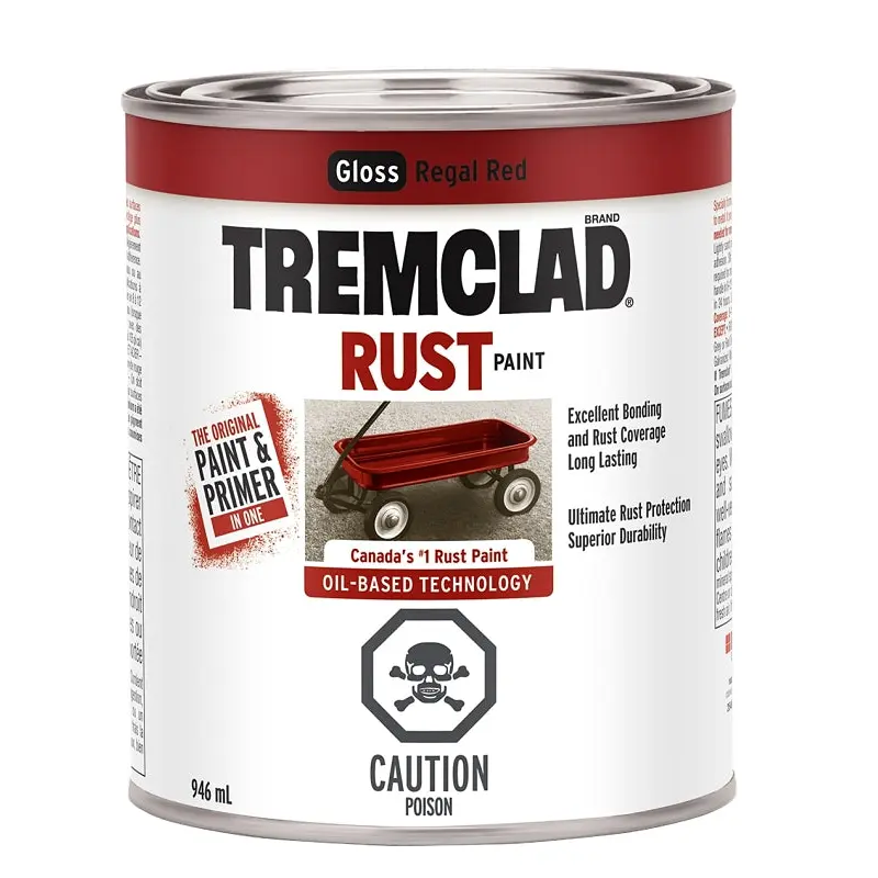 Tremclad 254900 Rust Preventative Paint, Oil, Regal Red, 946 mL, Can