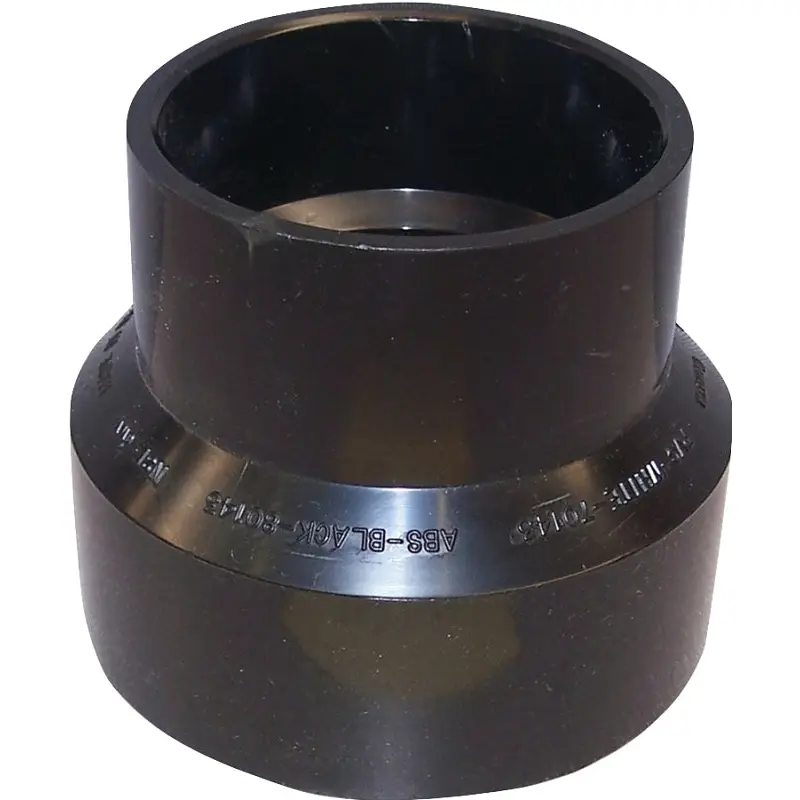 Canplas 103026BC Reducing Pipe Coupling, 4 x 3 in, Hub, ABS, Black, 40 Schedule