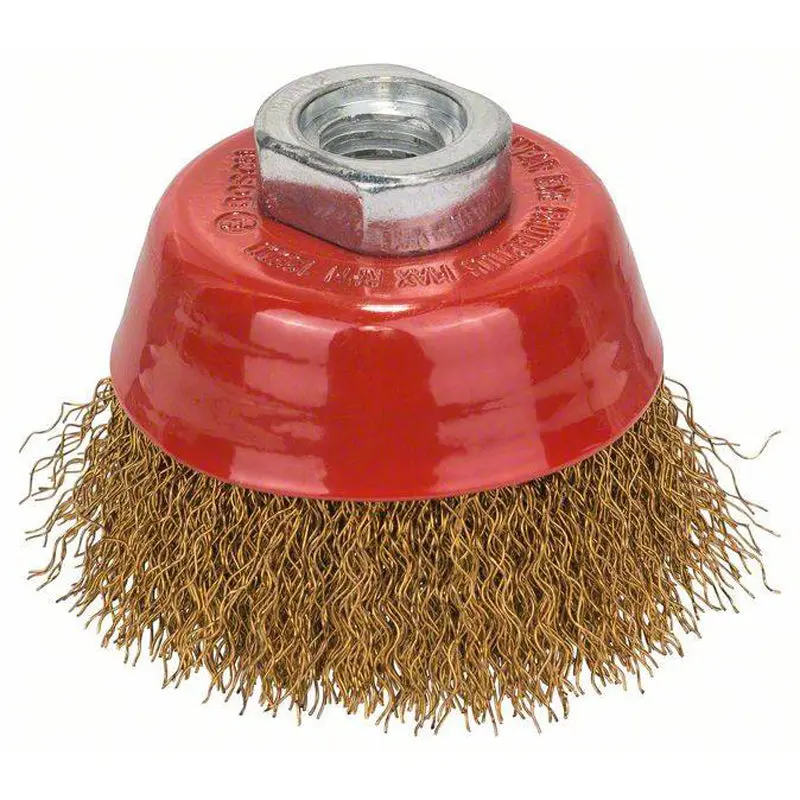Cup Brush Crimped 70mm Brass 0.3mm Clean for Metal M14