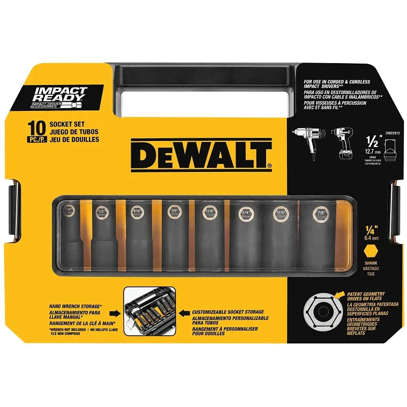 DeWALT IMPACT READY DW22812 Socket Set