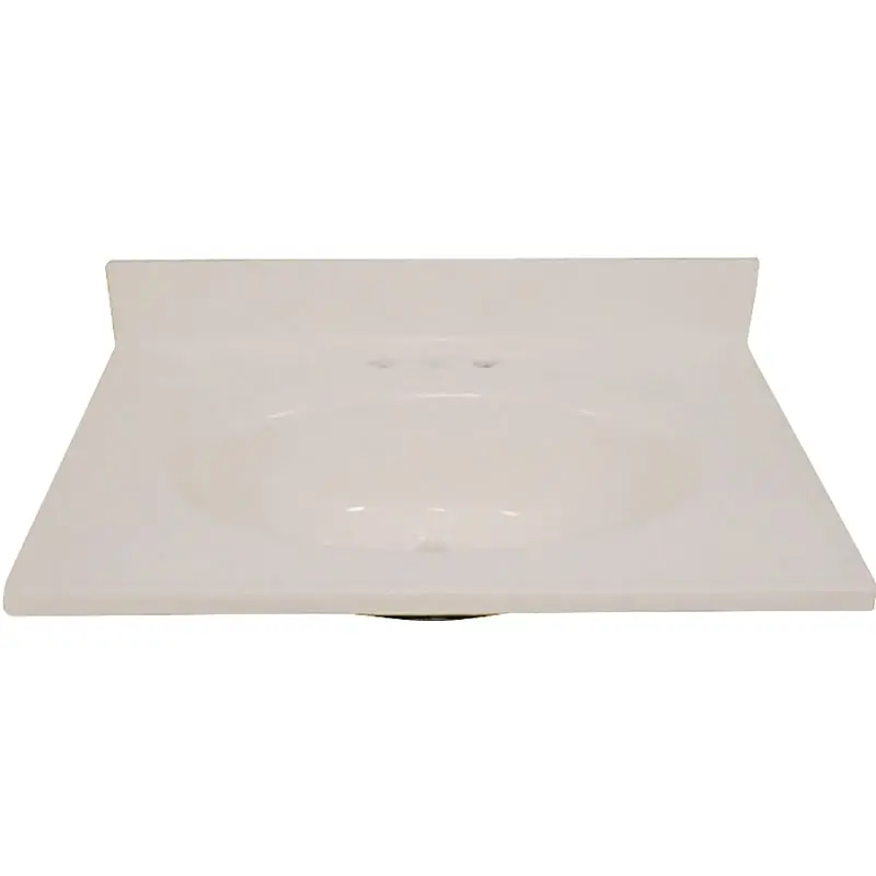 Foremost BS-1925 Vanity Top, 25 in OAL, 19 in OAW, Marble, Bone, Countertop Edge