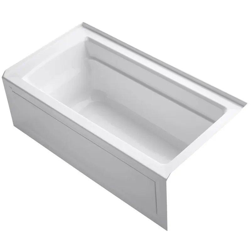 Archer 60 in. Right-Hand Drain Rectangular Alcove Bathtub in WhiteBlack Black / Left / 80