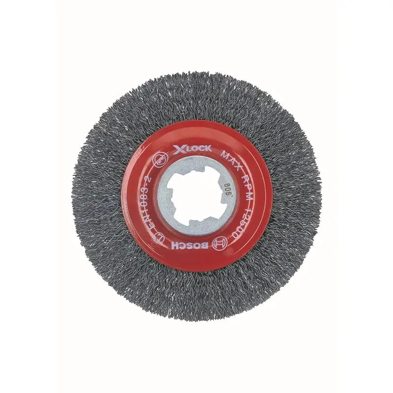 Bosch WBX418 4-1/2 In. Wheel Dia. X-LOCK Arbor Tempered Steel Crimped Wire Wheel