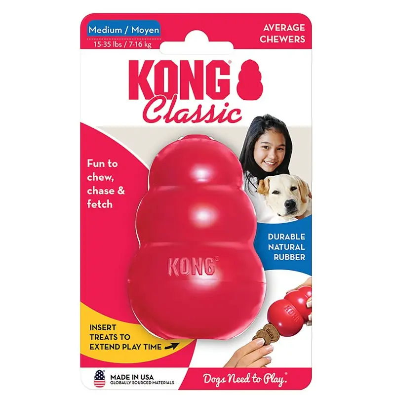 Kong Classic T2 Dog Toy, M, Rubber, Red