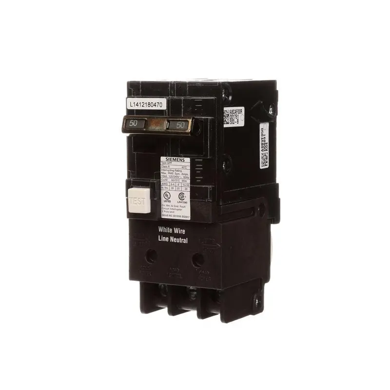 50 Amp Double Pole Type QPF GFCI Circuit BreakerGFCI / 1 / 40