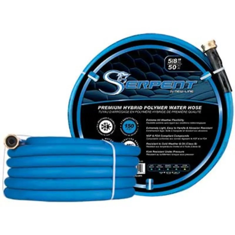 Serpent 5/8 Blue Garden Hose With Fittings100FT