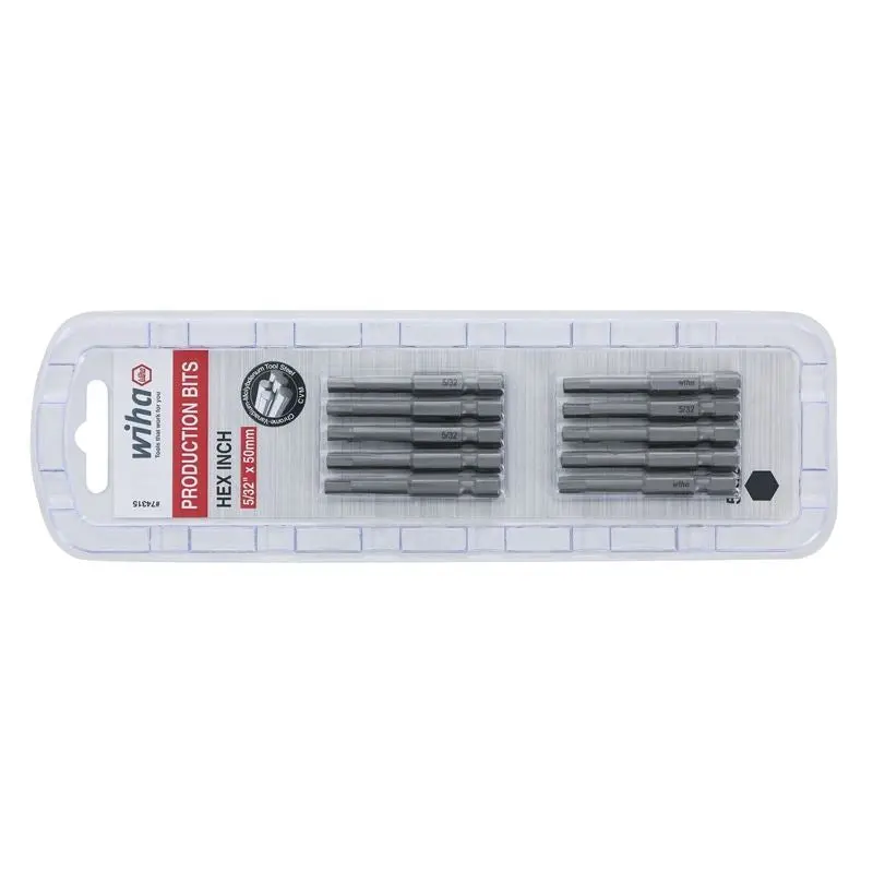 Wiha Hex Inch Power Bit 5/32 x 50mm Pack of 10 Bits