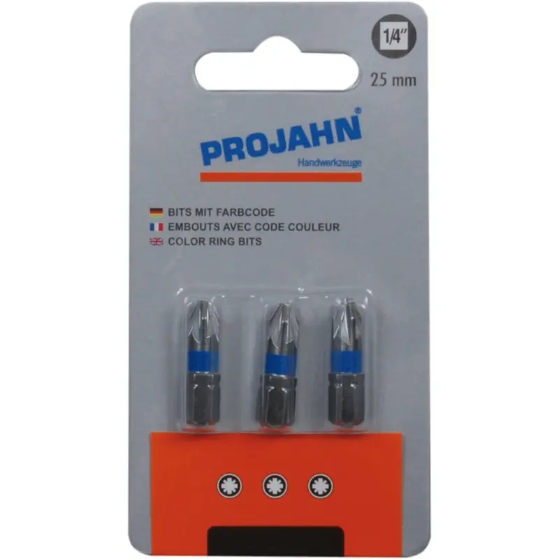 1/4 pozidriv color bit no.2 25 mm 3pcs | 1712-03