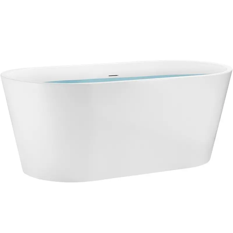 59 in. Fiberglass Double Ended Flatbottom Non-Whirlpool Bathtub in Glossy White