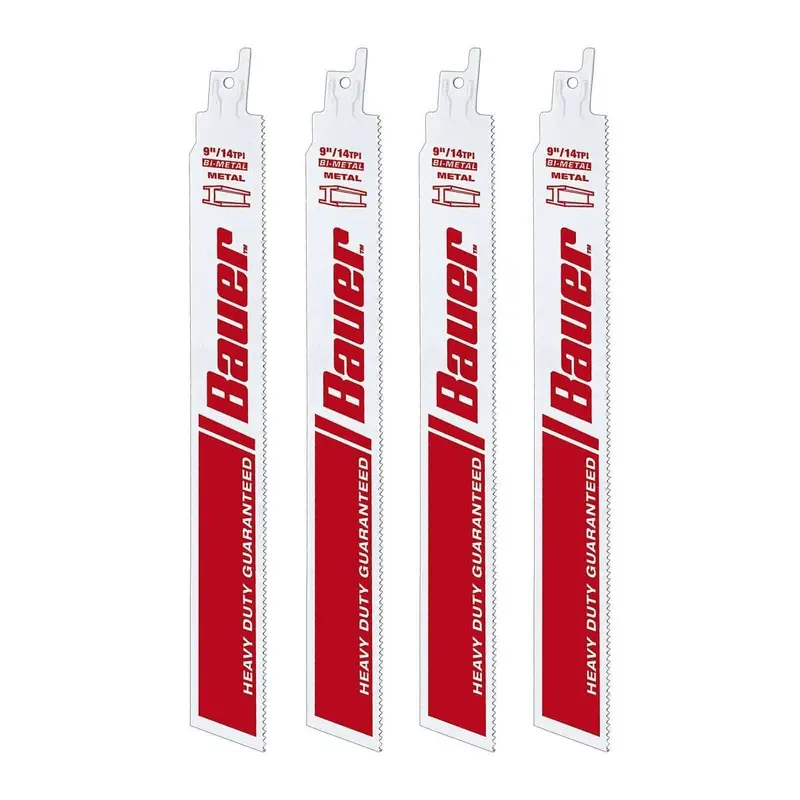 9 in.  14  TPI Bi-Metal Reciprocating Saw Blades, 4 Pk.