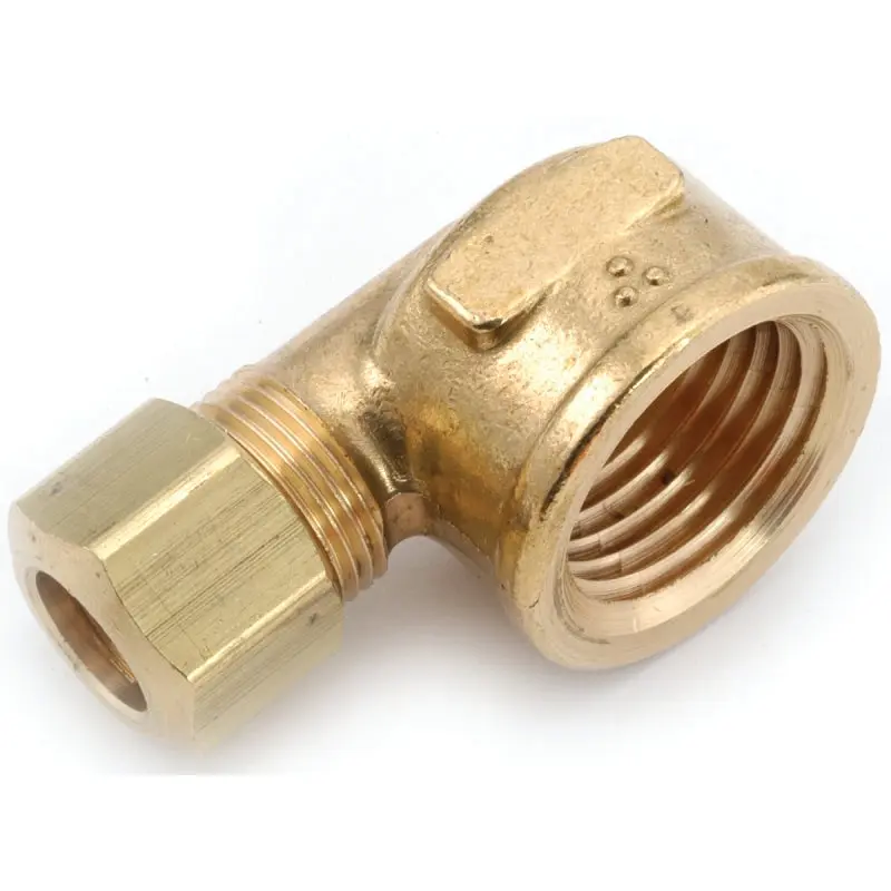 Anderson Metals 750070-0606 Tube Elbow, 3/8 in, 90 deg Angle, Brass, 200 psi Pressure