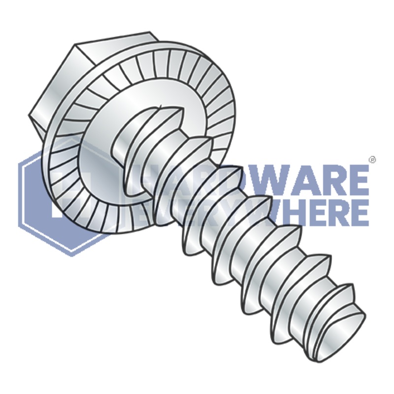 1/4-10 X 1 1/4 Thread Forming Screws / Unslotted / Hex Washer Head / Steel / Zinc / Plastite (Blunt Tip) Alternate 48-2 FUL163378750559