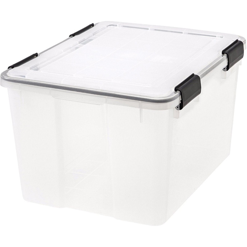 IRIS WeatherPro 110450 Storage Box, 46 qt Capacity, 19.7 in L, 15-3/4 in W, 11-3/4 in H, Clear